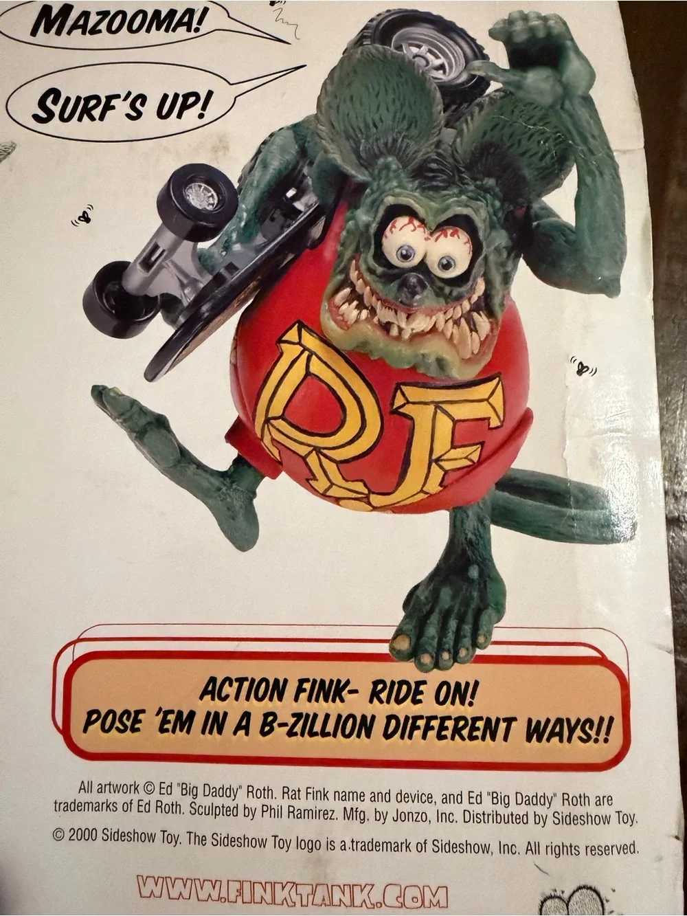 VTG Rat Fink ‘Rat-A-Tude’ Green Collectible Figure by Ed 'Big Daddy' Roth -